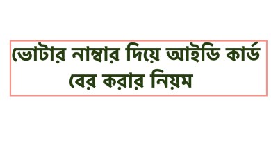 ভোটার নাম্বার দিয়ে আইডি কার্ড বের করার নিয়ম